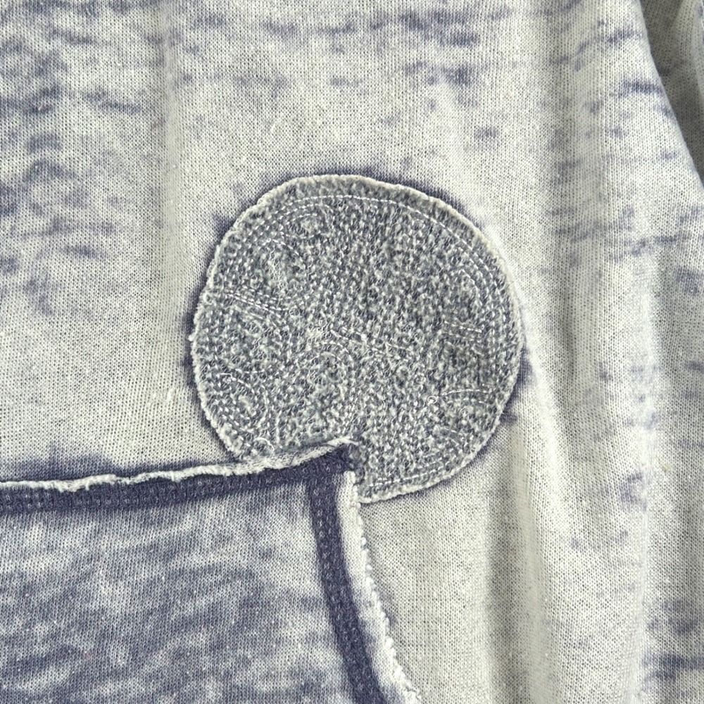 Billabong Hoodie Women Medium Gray Blue Burnout Wash Surf Beachy Boho Sweatshirt - Picture 6 of 14